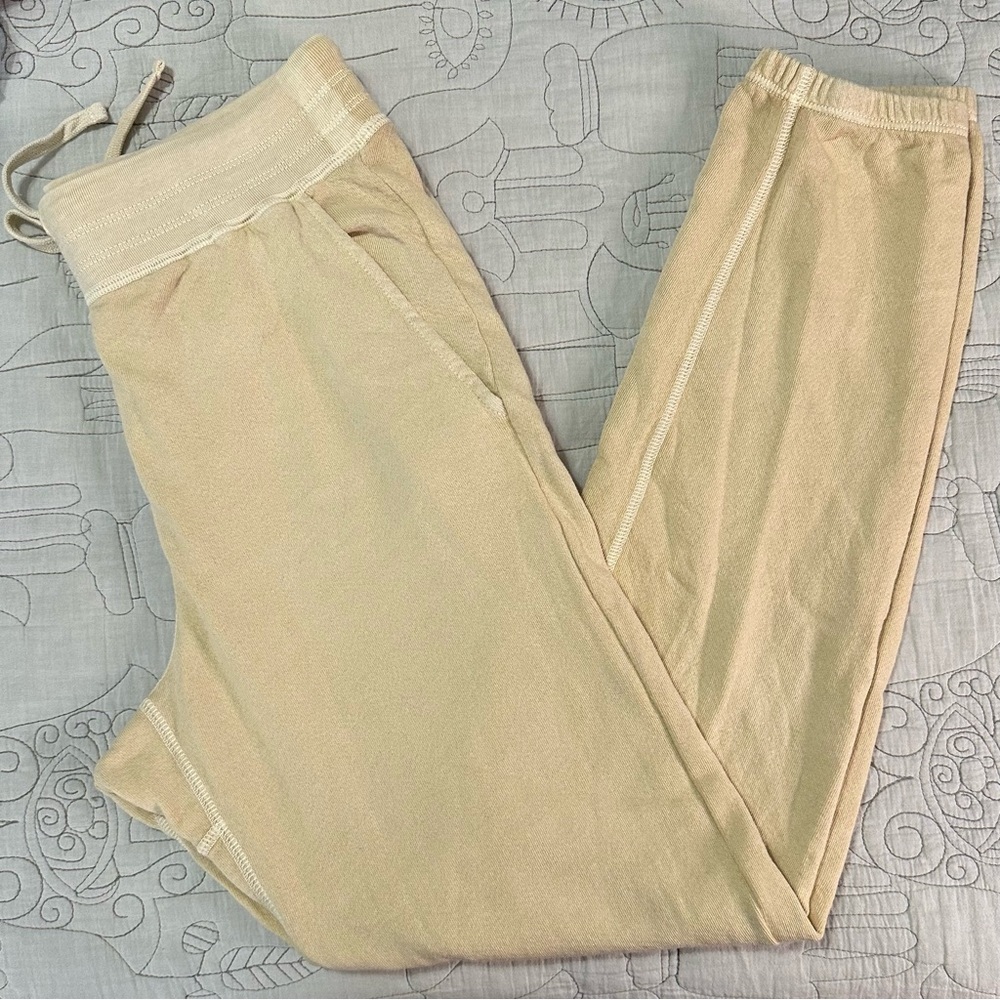 Unsubscribed 100% Cotton Jogger Pants Yellow NWT Drawstring Lounge Pants Sz S